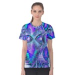 Peacock Crystal Palace Of Dreams, Abstract Women s Cotton Tee