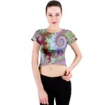 Raspberry Lime Delighraspberry Lime Delight, Abstract Ferris Wheel Crew Neck Crop Top