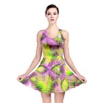 Raspberry Lime Mystical Magical Lake, Abstract  Reversible Skater Dress