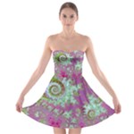 Raspberry Lime Surprise, Abstract Sea Garden  Strapless Dresses