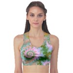 Rose Forest Green, Abstract Swirl Dance Sports Bra