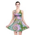 Rose Forest Green, Abstract Swirl Dance Reversible Skater Dress