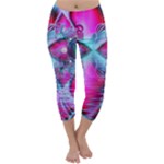 Ruby Red Crystal Palace, Abstract Jewels Capri Winter Leggings 