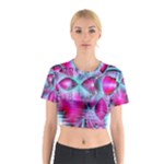 Ruby Red Crystal Palace, Abstract Jewels Cotton Crop Top