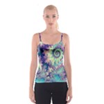 Violet Teal Sea Shells, Abstract Underwater Forest (purple Sea Horse, Abstract Ocean Waves  Spaghetti Strap Top
