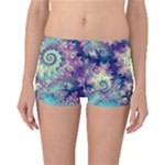 Violet Teal Sea Shells, Abstract Underwater Forest (purple Sea Horse, Abstract Ocean Waves  Boyleg Bikini Bottoms