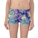 Violet Teal Sea Shells, Abstract Underwater Forest (purple Sea Horse, Abstract Ocean Waves  Reversible Boyleg Bikini Bottoms