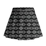 Black White Tiki Pattern Mini Flare Skirt