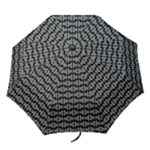 Black White Tiki Pattern Folding Umbrellas
