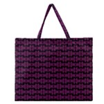 Pink Black Retro Tiki Pattern Zipper Large Tote Bag
