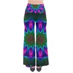 Star Of Leaves, Abstract Magenta Green Forest Women s Chic Palazzo Pants