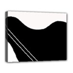 White and black abstraction Canvas 14  x 11 