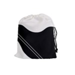 White and black abstraction Drawstring Pouches (Large) 