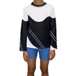 White and black abstraction Kids  Long Sleeve Swimwear
