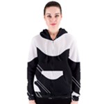 White and black abstraction Women s Zipper Hoodie
