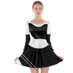White and black abstraction Long Sleeve Skater Dress