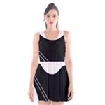 White and black abstraction Scoop Neck Skater Dress