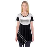 White and black abstraction Short Sleeve Tunic 