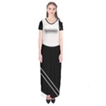 White and black abstraction Short Sleeve Maxi Dress