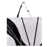 White and Black  Zipper Large Tote Bag