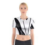 White and Black  Cotton Crop Top