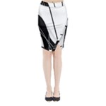 White and Black  Midi Wrap Pencil Skirt
