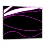 Purple, white and black lines Canvas 20  x 16 