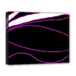 Purple, white and black lines Deluxe Canvas 20  x 16  