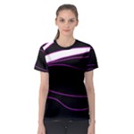 Purple, white and black lines Women s Sport Mesh Tee