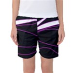 Purple, white and black lines Women s Basketball Shorts