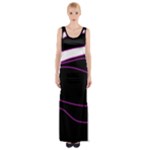 Purple, white and black lines Maxi Thigh Split Dress