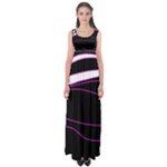 Purple, white and black lines Empire Waist Maxi Dress