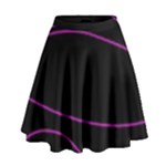 Purple, white and black lines High Waist Skirt