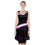 Purple, white and black lines Racerback Midi Dress