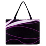 Purple, white and black lines Medium Zipper Tote Bag