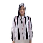 Red, white and black elegant design Hooded Wind Breaker (Women)