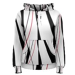 Red, white and black elegant design Women s Pullover Hoodie