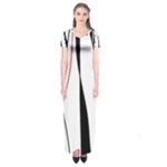 Red, white and black elegant design Short Sleeve Maxi Dress