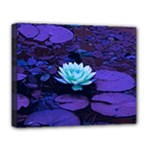 Lotus Flower Magical Colors Purple Blue Turquoise Deluxe Canvas 20  x 16  