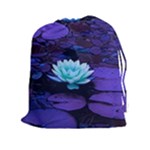Lotus Flower Magical Colors Purple Blue Turquoise Drawstring Pouches (XXL)