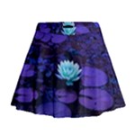 Lotus Flower Magical Colors Purple Blue Turquoise Mini Flare Skirt