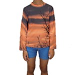 Tree branches and sunset Kids  Long Sleeve Swimwear