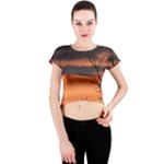 Tree branches and sunset Crew Neck Crop Top