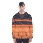 Tree branches and sunset Hooded Wind Breaker (Men)