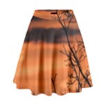 Tree branches and sunset High Waist Skirt