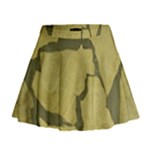 Stylish Gold Stone Mini Flare Skirt