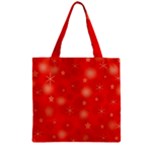 Red Xmas desing Zipper Grocery Tote Bag