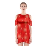 Red Xmas desing Cutout Shoulder Dress