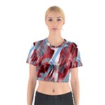 Blue and red smoke Cotton Crop Top