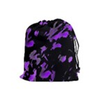 Painter was here - purple Drawstring Pouches (Large) 